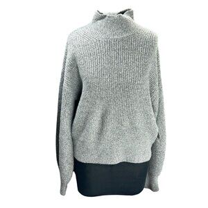 Scoop Womens Gray Ribbed Turtleneck Sweater XL 16-18 Recycled Polyester Casual C